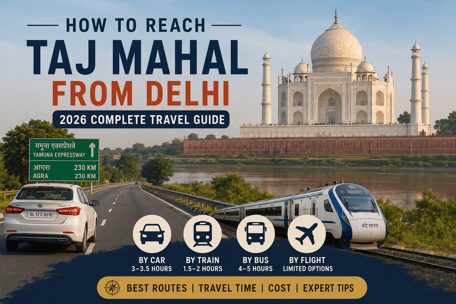 How to Reach Taj Mahal from Delhi