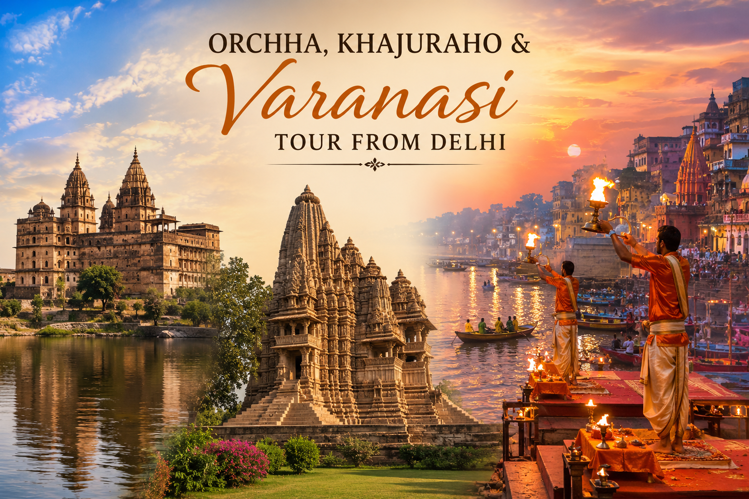 8-Day Orchha, Khajuraho & Varanasi Tour from Delhi