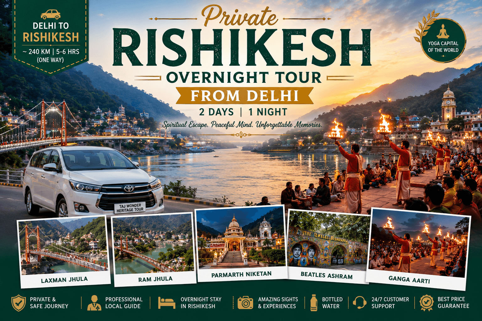 Private Rishikesh Overnight Tour from Delhi